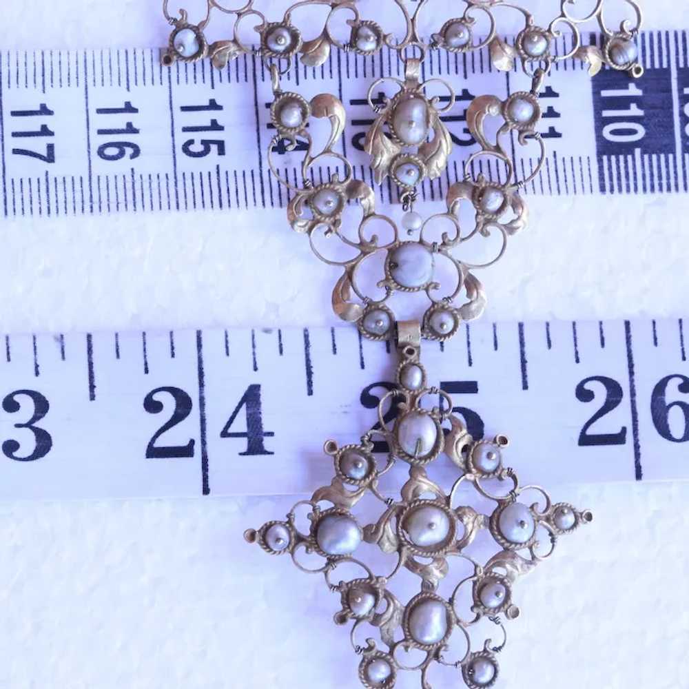 Antique Baroque pendant collar stomacher 22k gold… - image 4