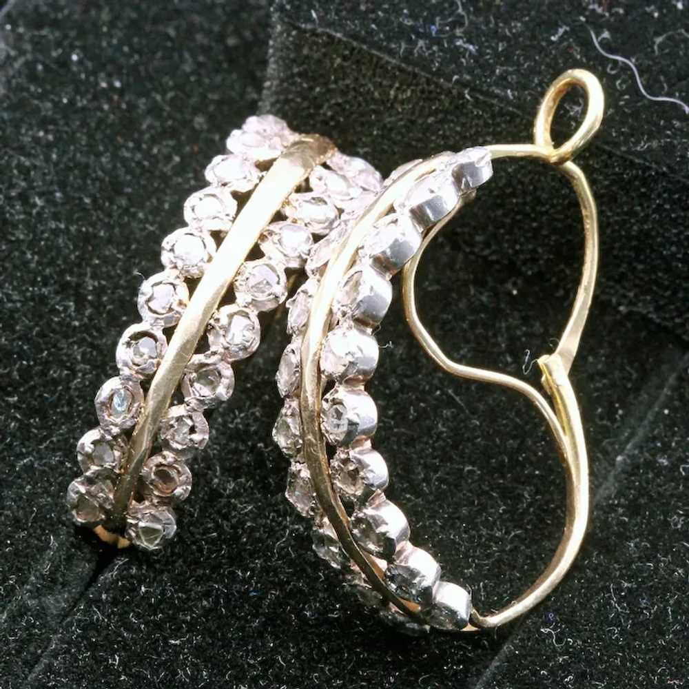 Antique Georgian earrings poissarde gold diamonds… - image 10