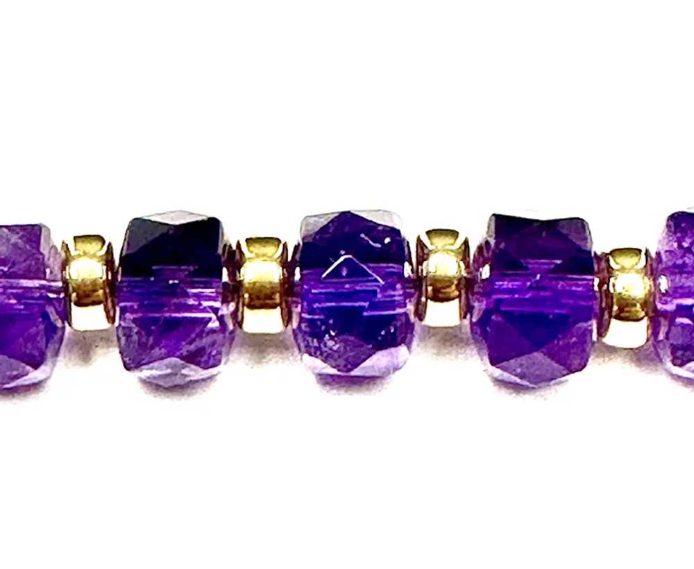 Faceted Amethyst and 14k Gold Necklace - image 3
