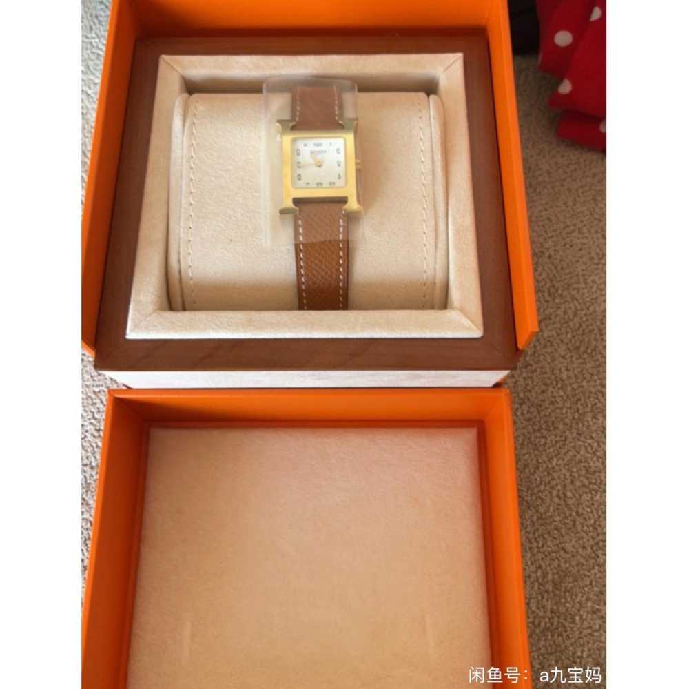 Hermès Heure H yellow gold watch - image 2