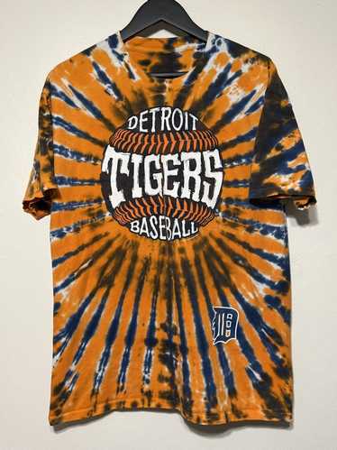 MLB Detroit Tigers V Tie-Dye T-Shirt Tee Liquid Blue