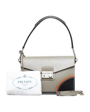 Prada Bicolor Studded Saffiano Sound Bag, Black/Blue (Nero+Baltico)