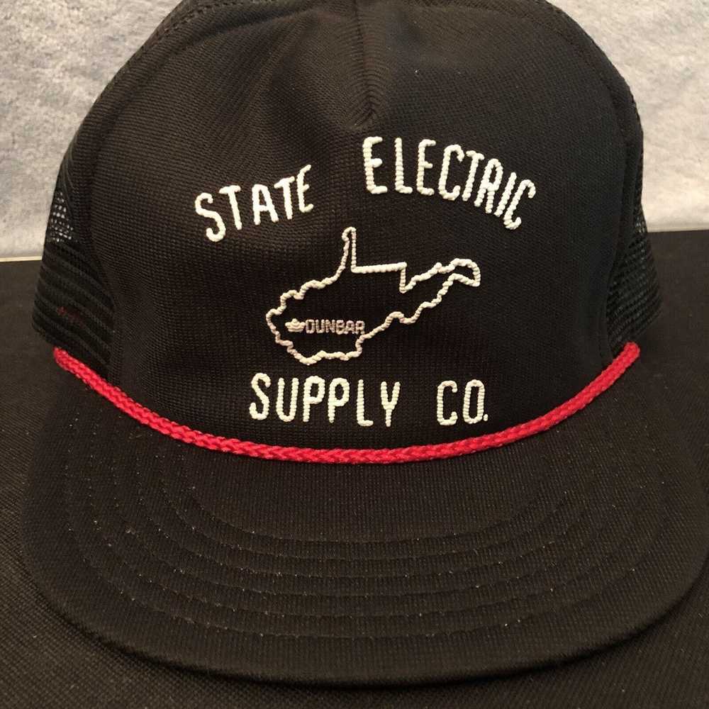 Electric Vintage Black Trucker Hat USA Made Mens … - image 2