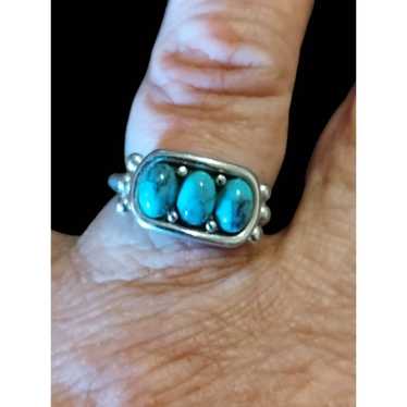 Handcrafted Beautiful Avon silver and turquoise r… - image 1