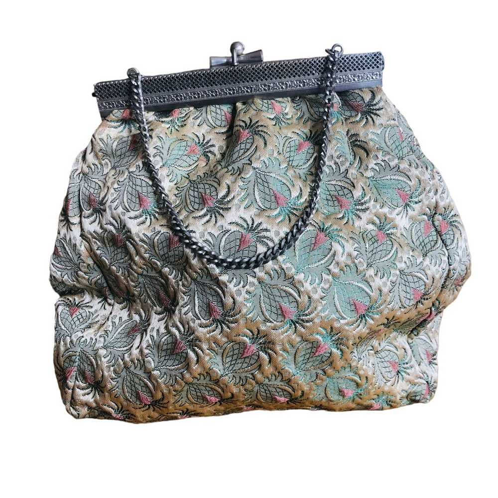 Other Vintage Handbag Metal Clasp Chain Strap Sat… - image 12