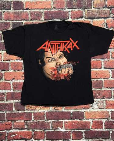 Anthrax 'Metal Thrashing Mad' Hockey Jersey, Navy/Red/White / M