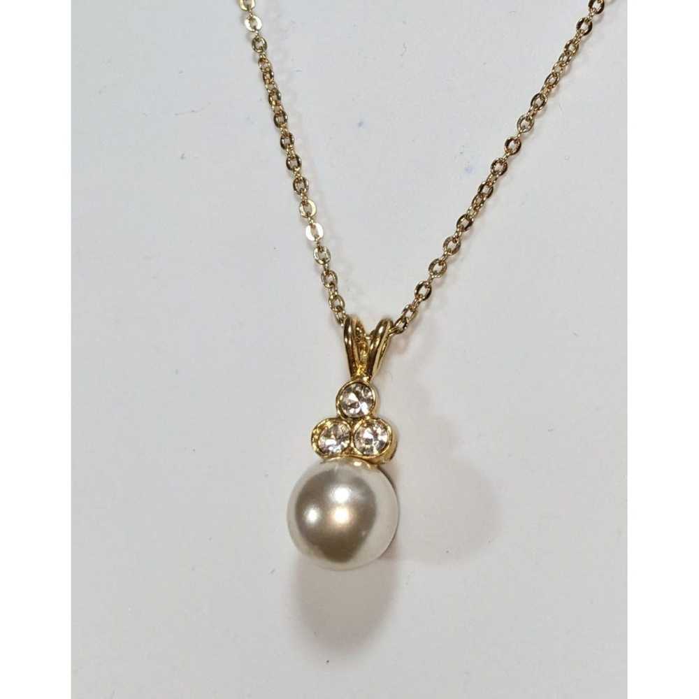 Other Gold Pearl Bridal Necklace - image 5