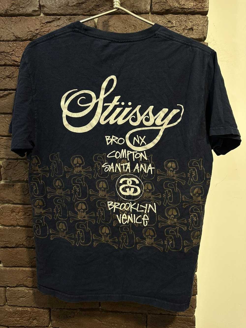 Stussy Stussy t shirt skull ☠️ y2k multi big logo - image 2