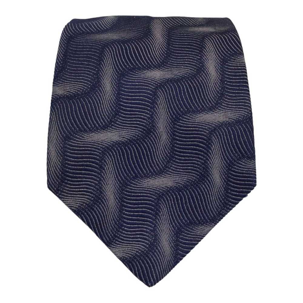 Prada PRADA MILANO Blue Abstract Pattern Silk Tie… - image 1