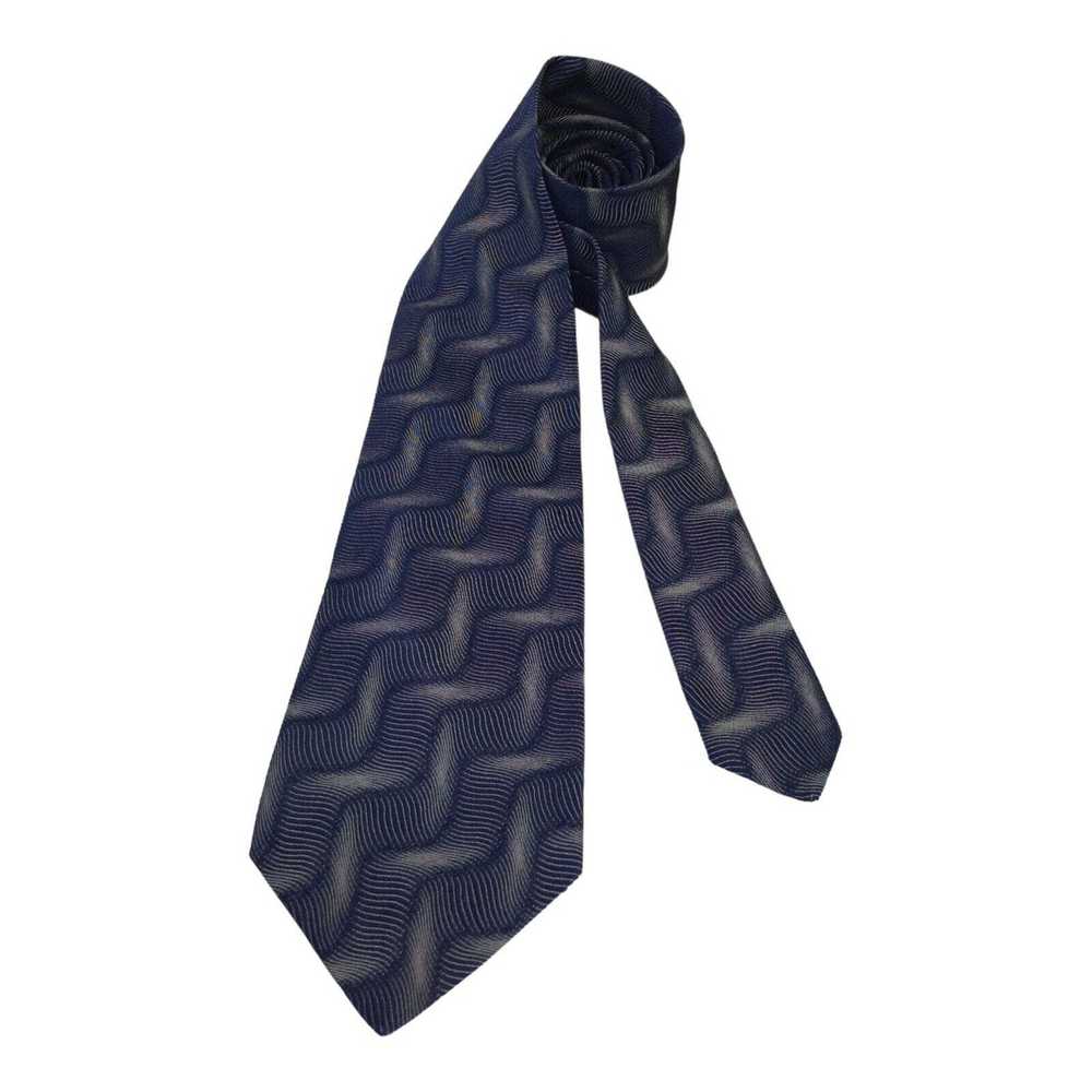 Prada PRADA MILANO Blue Abstract Pattern Silk Tie… - image 2