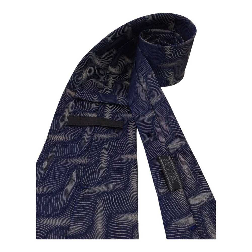 Prada PRADA MILANO Blue Abstract Pattern Silk Tie… - image 4