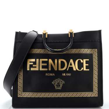 Fendi x Versace Fendace Blue/Black Denim and Leather Fendace