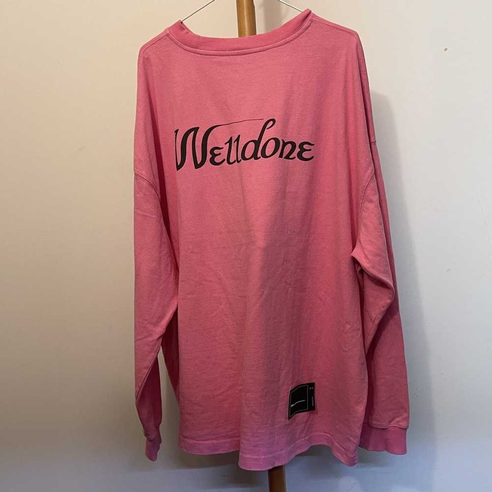WE11DONE We11done welldone pink logo print long s… - image 2