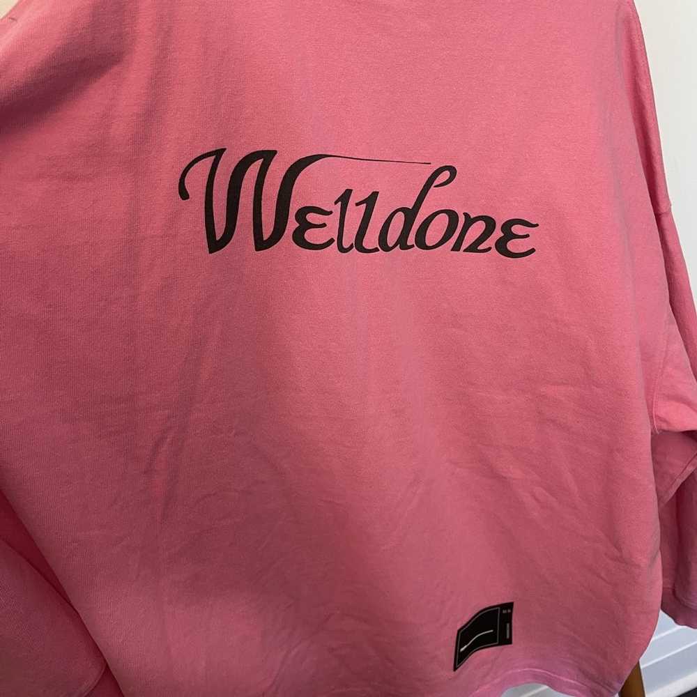 WE11DONE We11done welldone pink logo print long s… - image 3