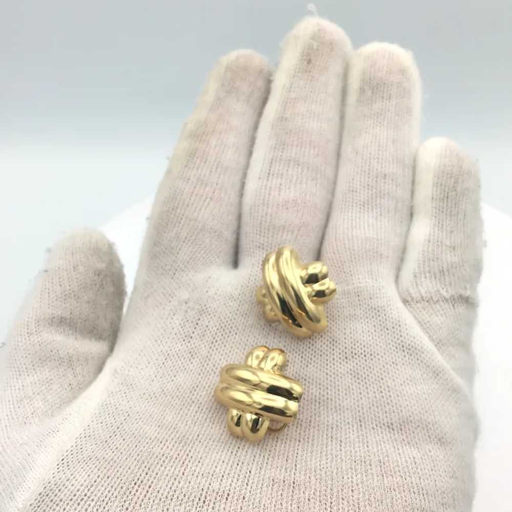 14K Gold Criss Cross Earrings - image 5