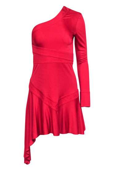 Alexis - Red Asymmetrical One Sleeve Dress Sz S