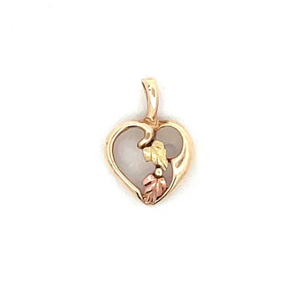 10K Black Hills Gold Coleman Co Heart with Leaves… - image 1