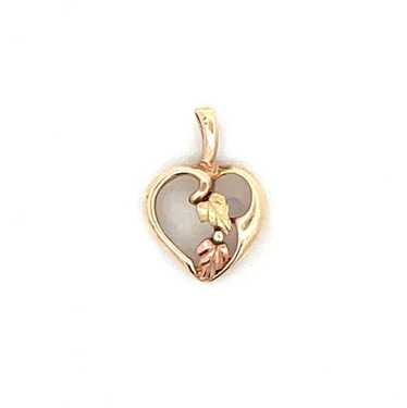 10K Black Hills Gold Coleman Co Heart with Leaves… - image 1