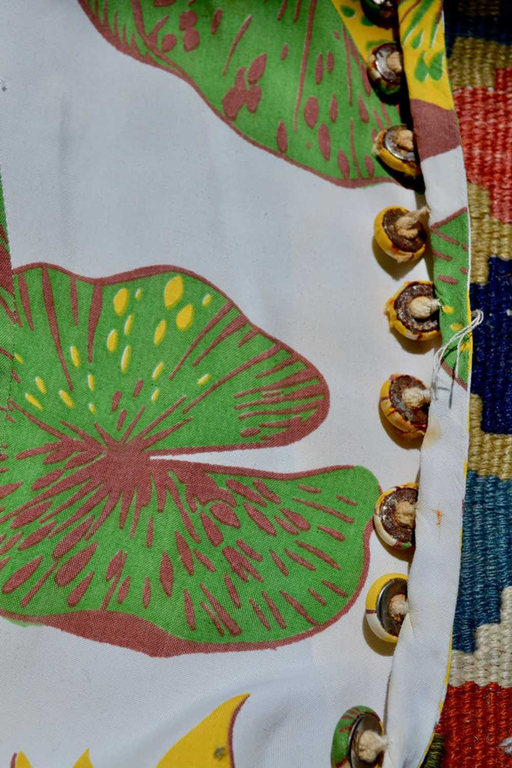 1940s Cold Rayon Hawaiian Holoku Dress - image 10