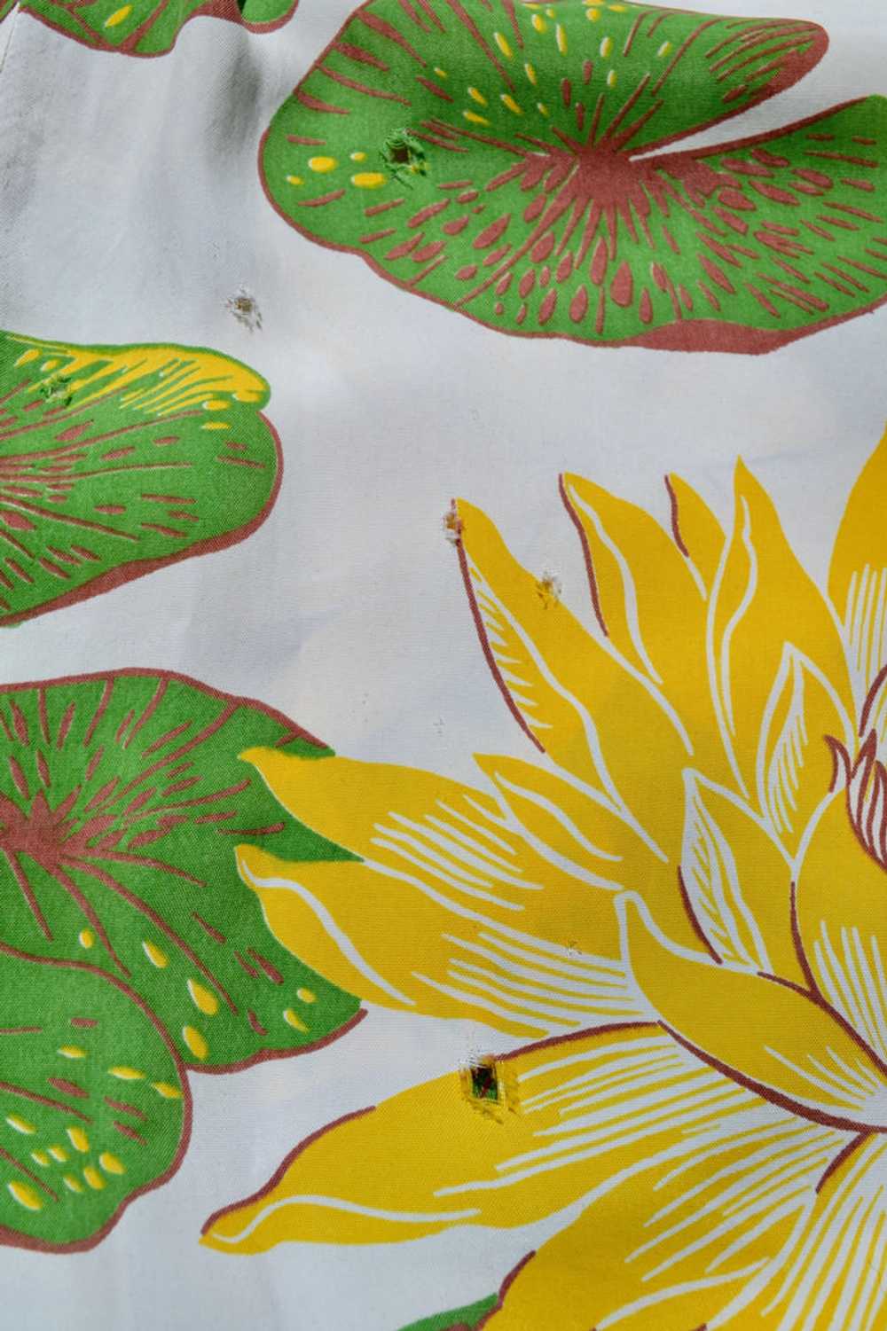1940s Cold Rayon Hawaiian Holoku Dress - image 7