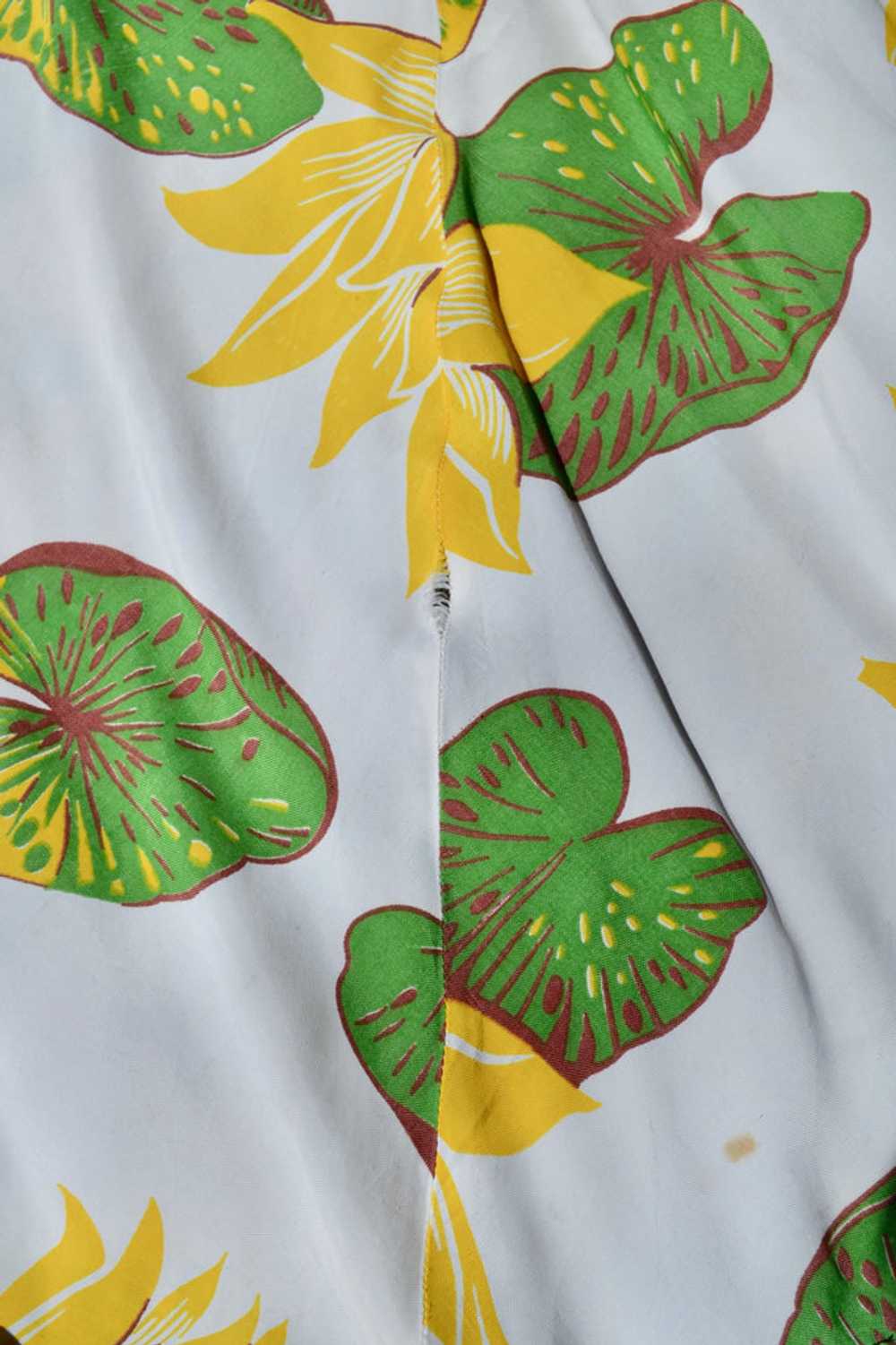 1940s Cold Rayon Hawaiian Holoku Dress - image 9