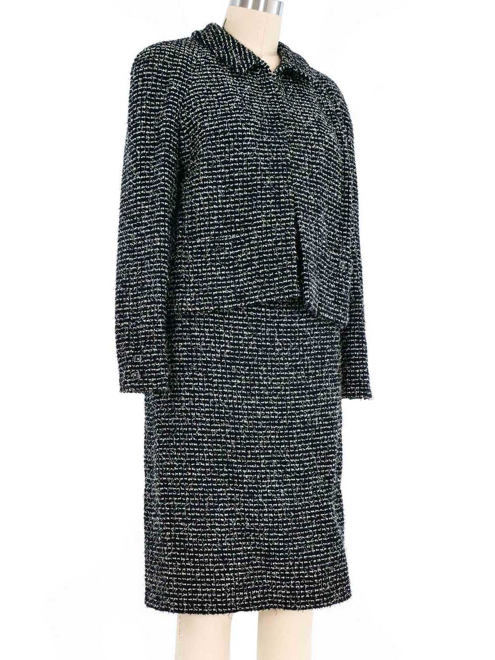 2000s Chanel Black And White Tweed Skirt Suit - Gem