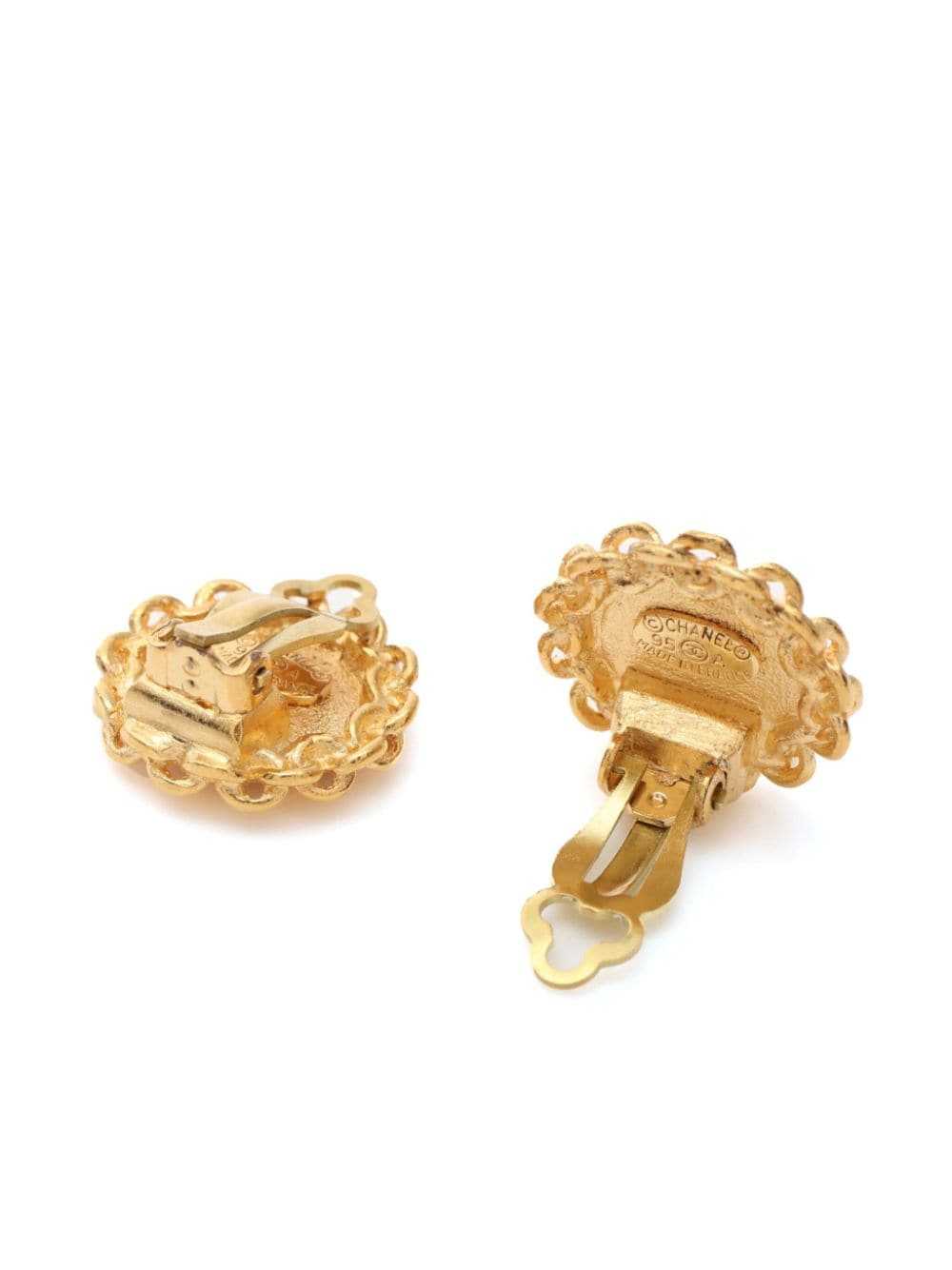 CHANEL Pre-Owned 1986-1988 CC chain clip-on earri… - image 2