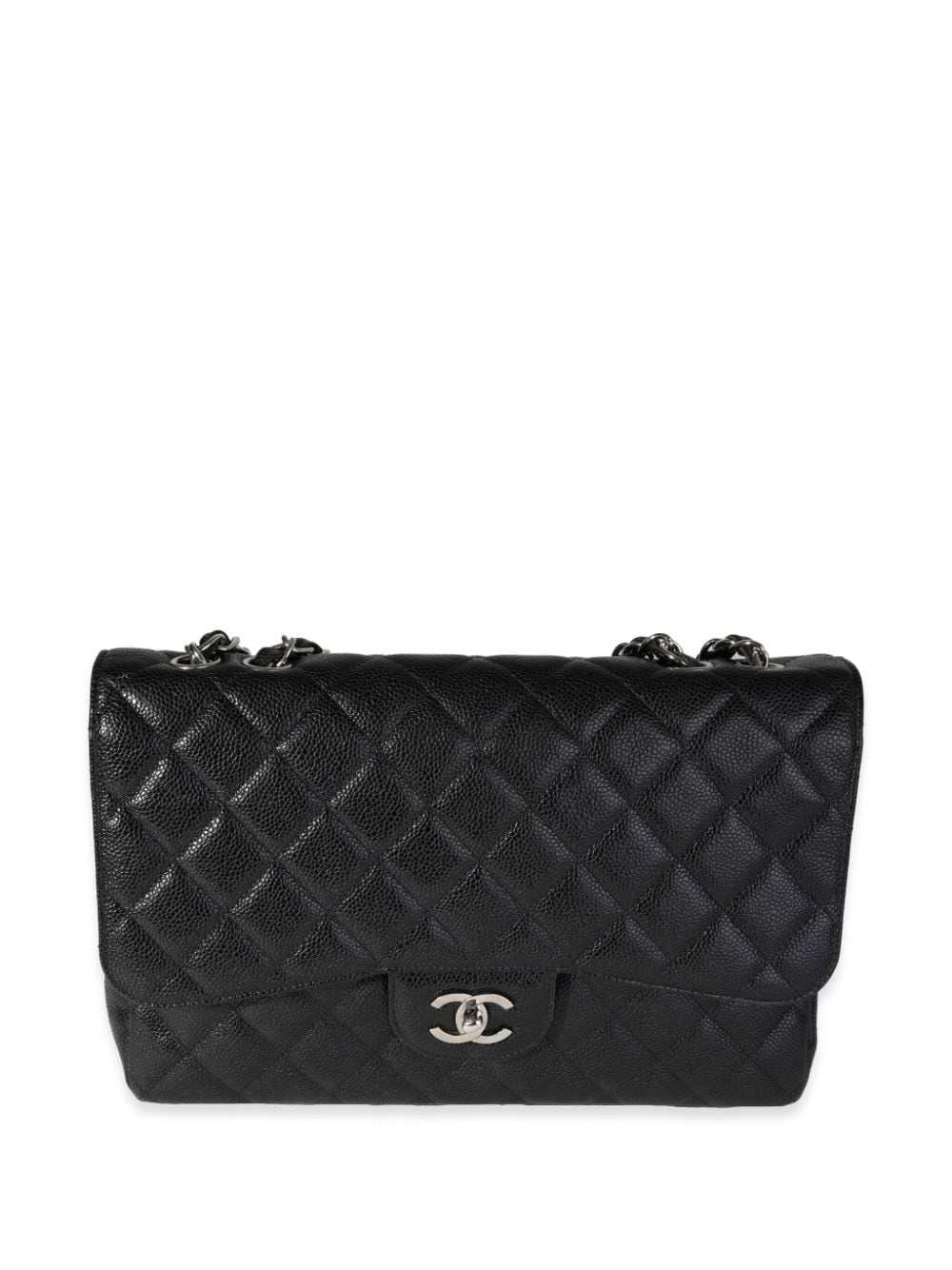 2008 Chanel Classic Jumbo Quilted Patent Leather Rare Olive Green Handbag Purse