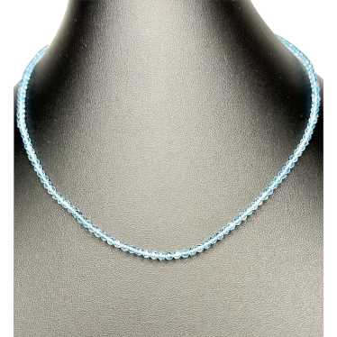 Faceted Swiss Blue Topaz and 14k Gold Necklace
