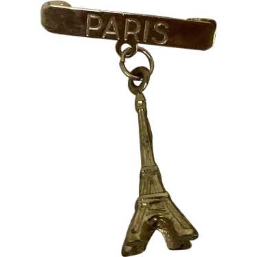 Paris Eiffel Tower Goldtone 1. 3/4” Lapel Pin - image 1