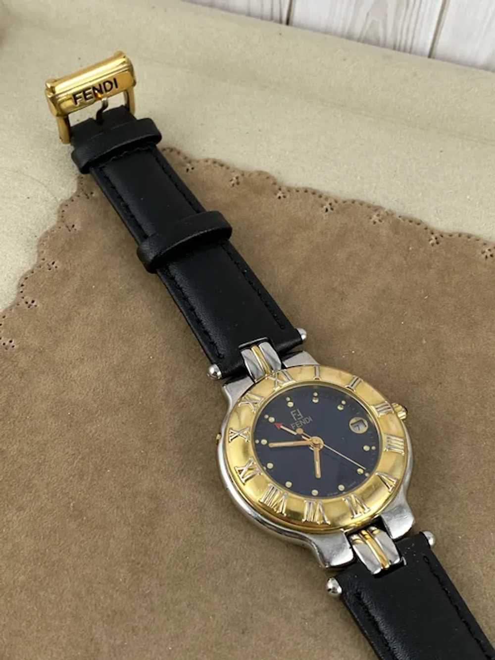 Vintage Fendi Man's Swiss Made Two Tone Gold and … - image 2