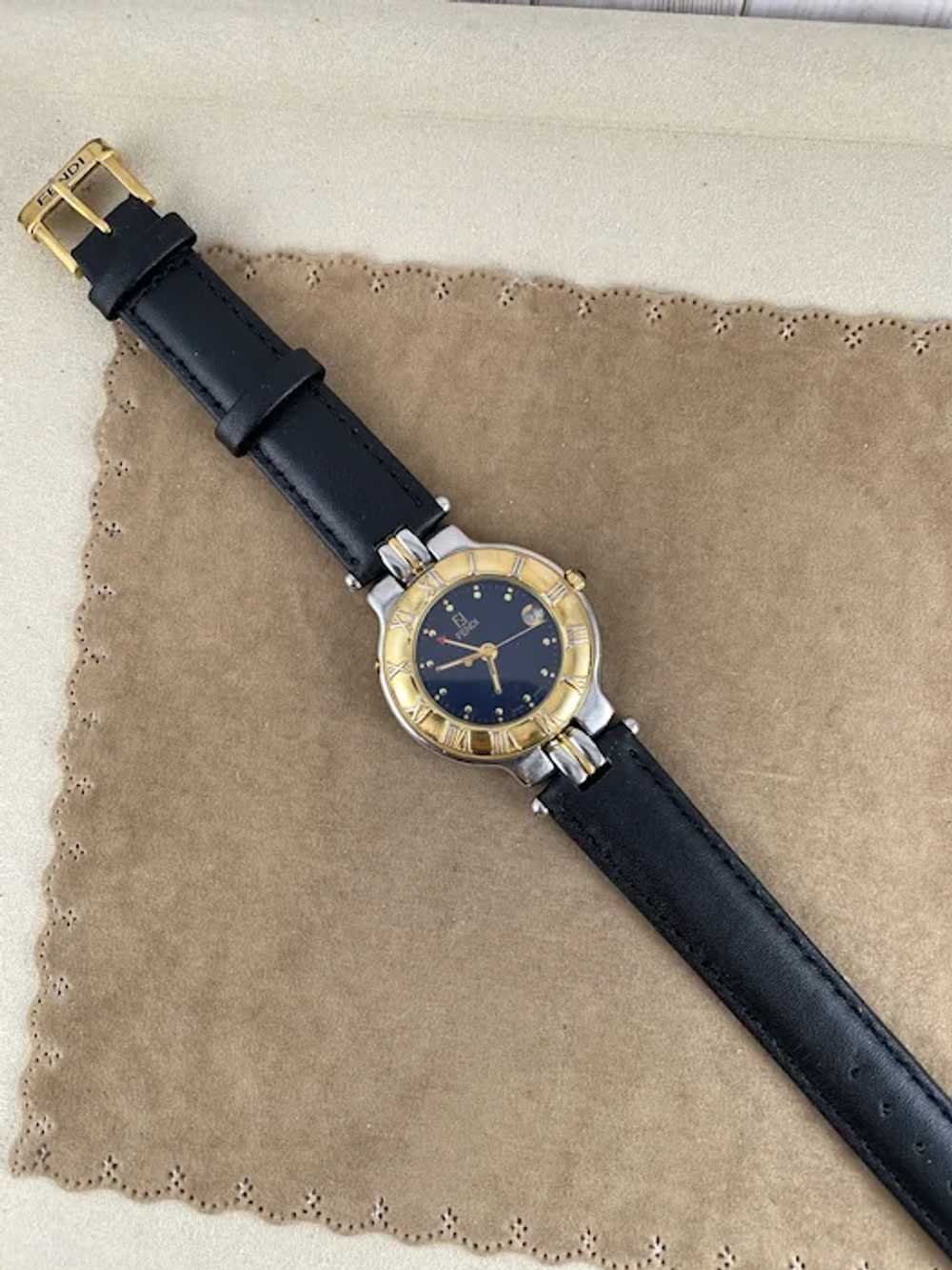 Vintage Fendi Man's Swiss Made Two Tone Gold and … - image 4