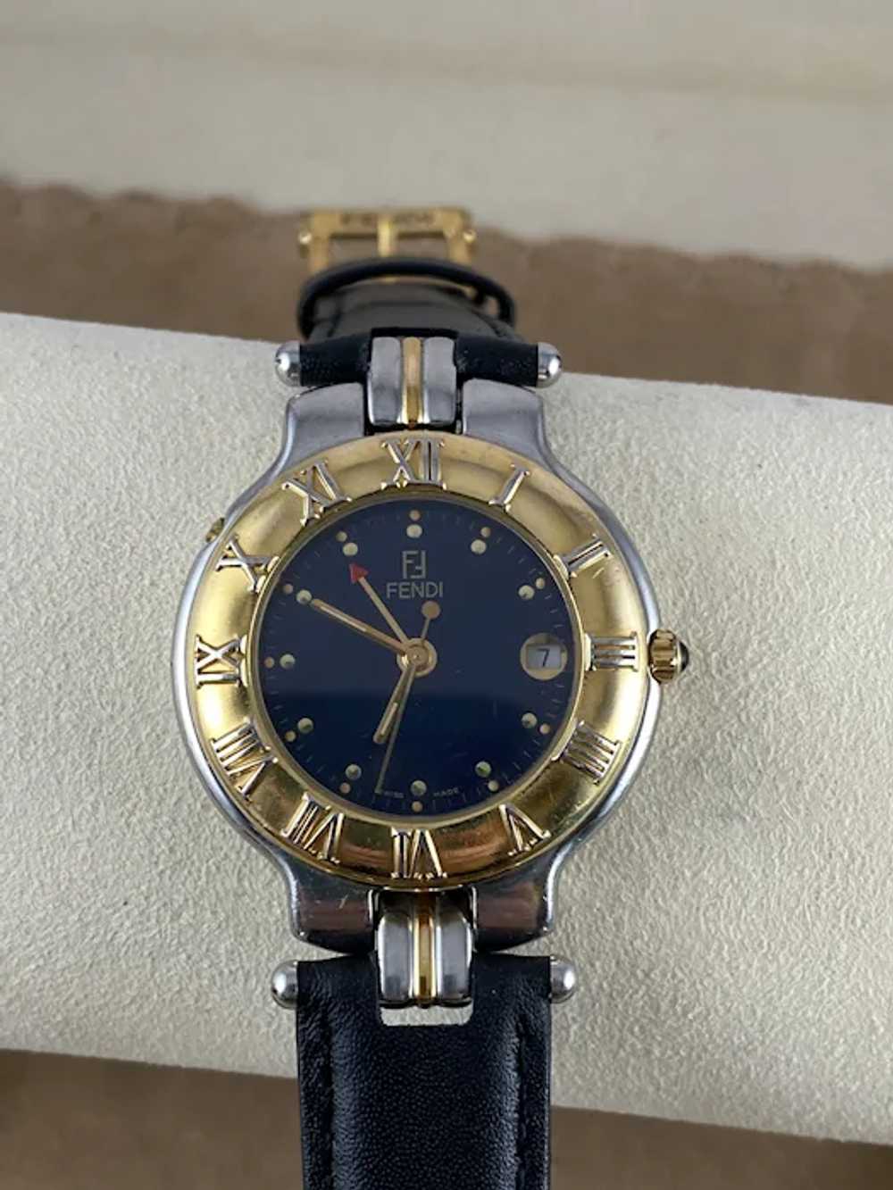 Vintage Fendi Man's Swiss Made Two Tone Gold and … - image 9