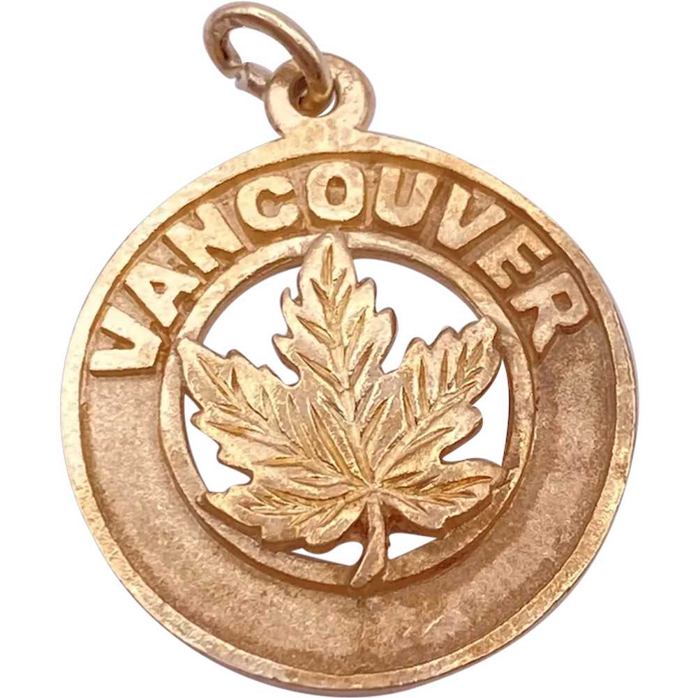 Vancouver Travel Souvenir Charm 10K Gold, British… - image 1