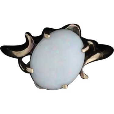 10k Yellow Gold Natural Opal Ring Size 4 3/4 - image 1