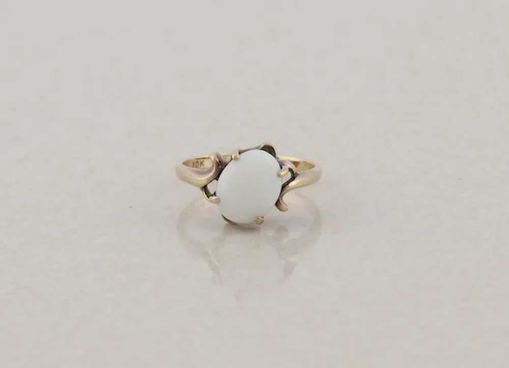 10k Yellow Gold Natural Opal Ring Size 4 3/4 - image 5