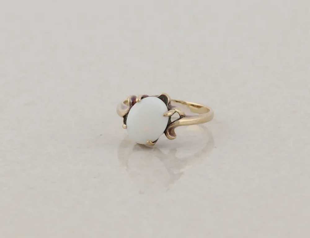 10k Yellow Gold Natural Opal Ring Size 4 3/4 - image 6