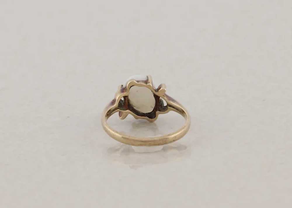 10k Yellow Gold Natural Opal Ring Size 4 3/4 - image 7