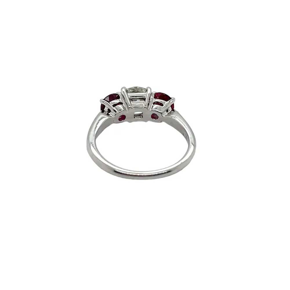 14K White Gold Diamond and Ruby Ring - image 3