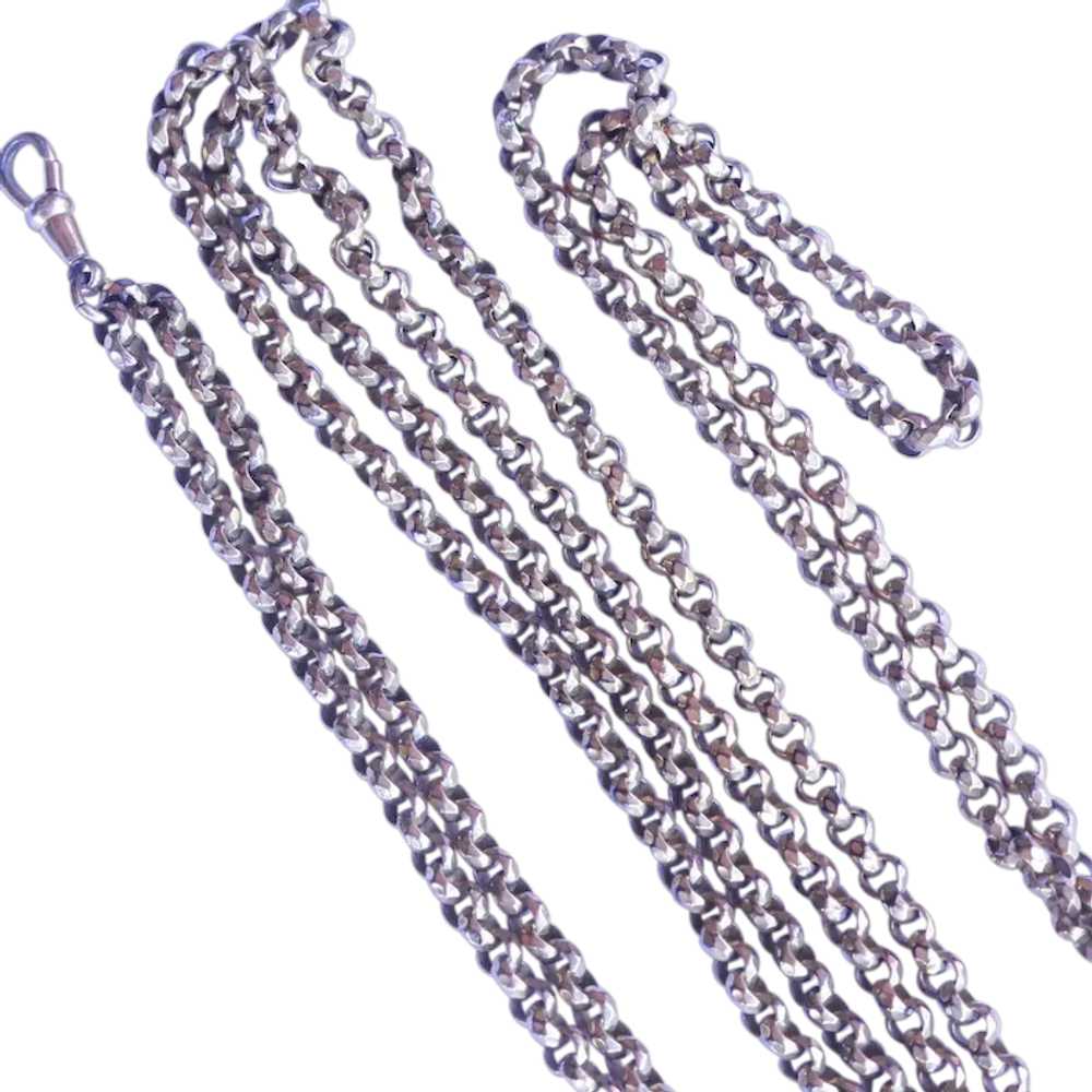 Georgian long chain necklace sautoir muff guard c… - image 1