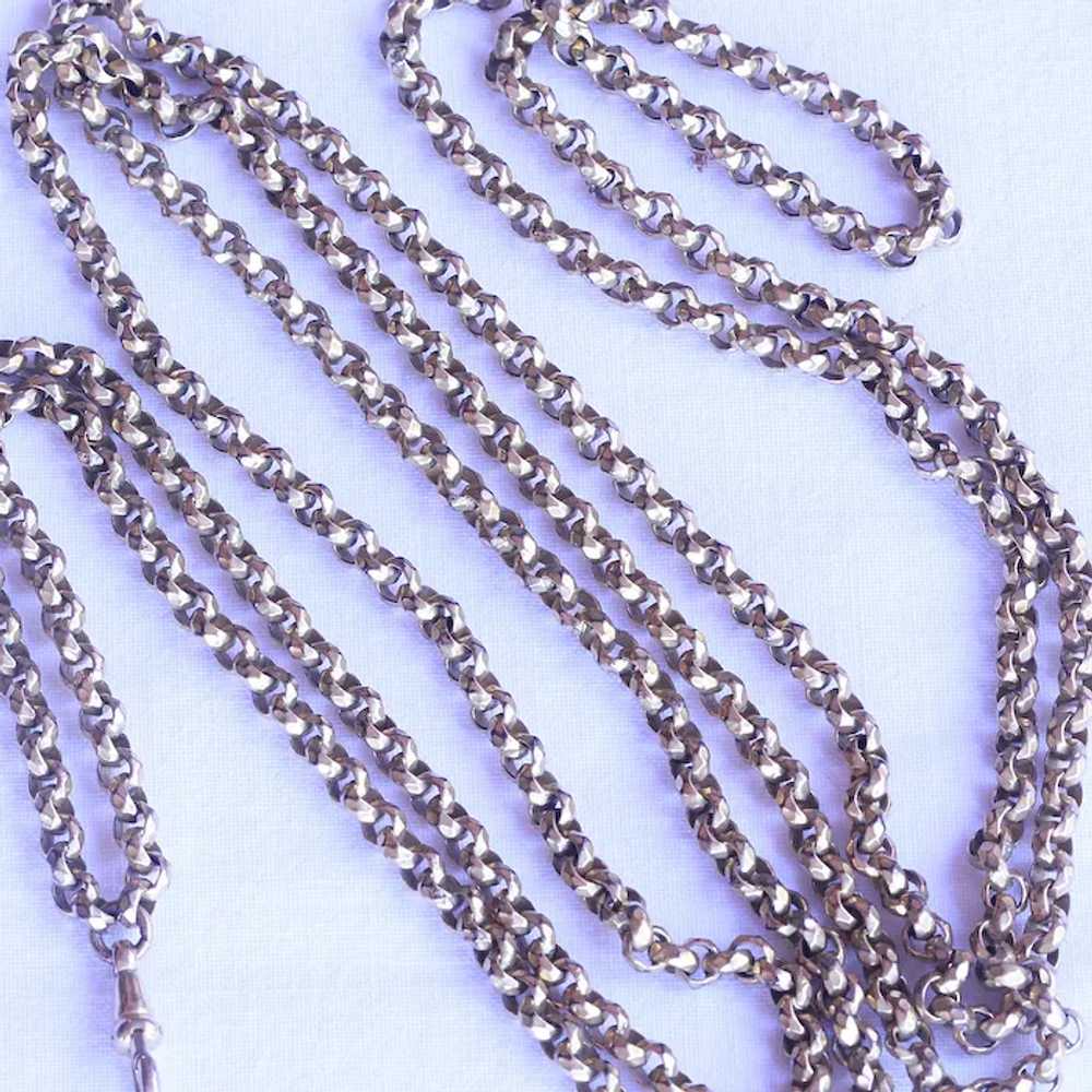 Georgian long chain necklace sautoir muff guard c… - image 3