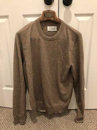 Maison Margiela Sweater Brown Plain Crew Neck Elbo