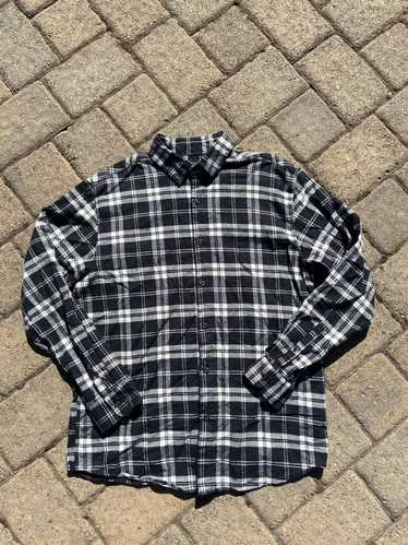 Pull&Bear flannel plaid shirt in black