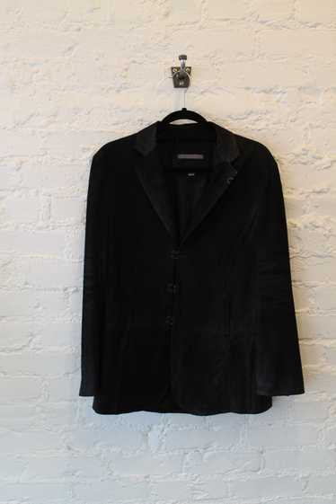 John Varvatos Black Suede Blazer Jacket - image 1