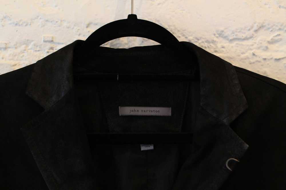 John Varvatos Black Suede Blazer Jacket - image 3