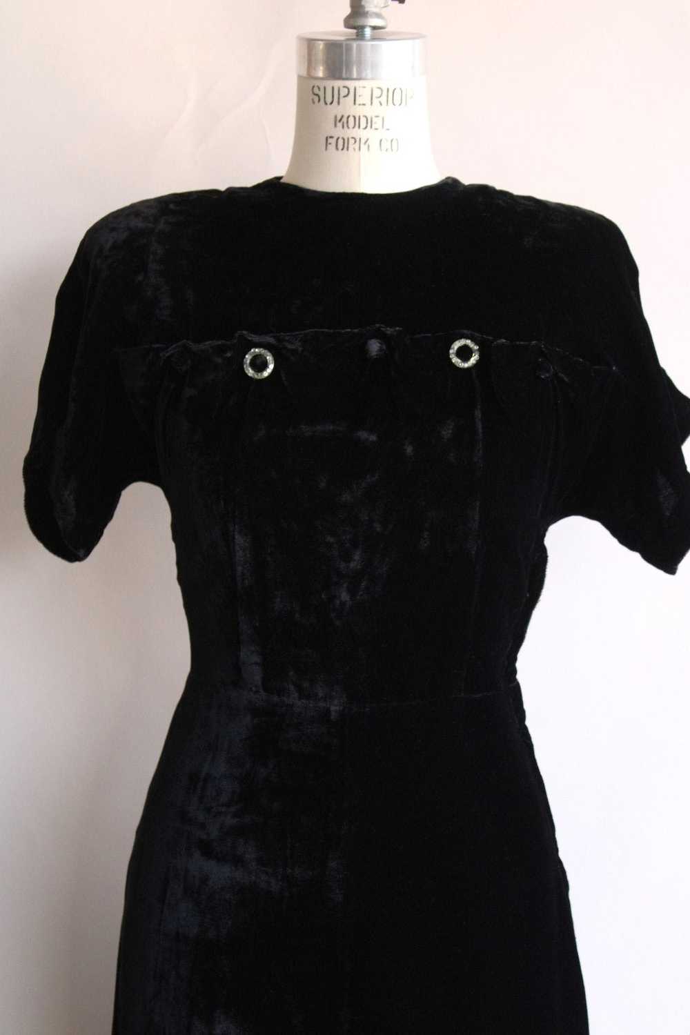 Vintage Vintage 1940s Dress, Cirilo Black Velvet … - image 2