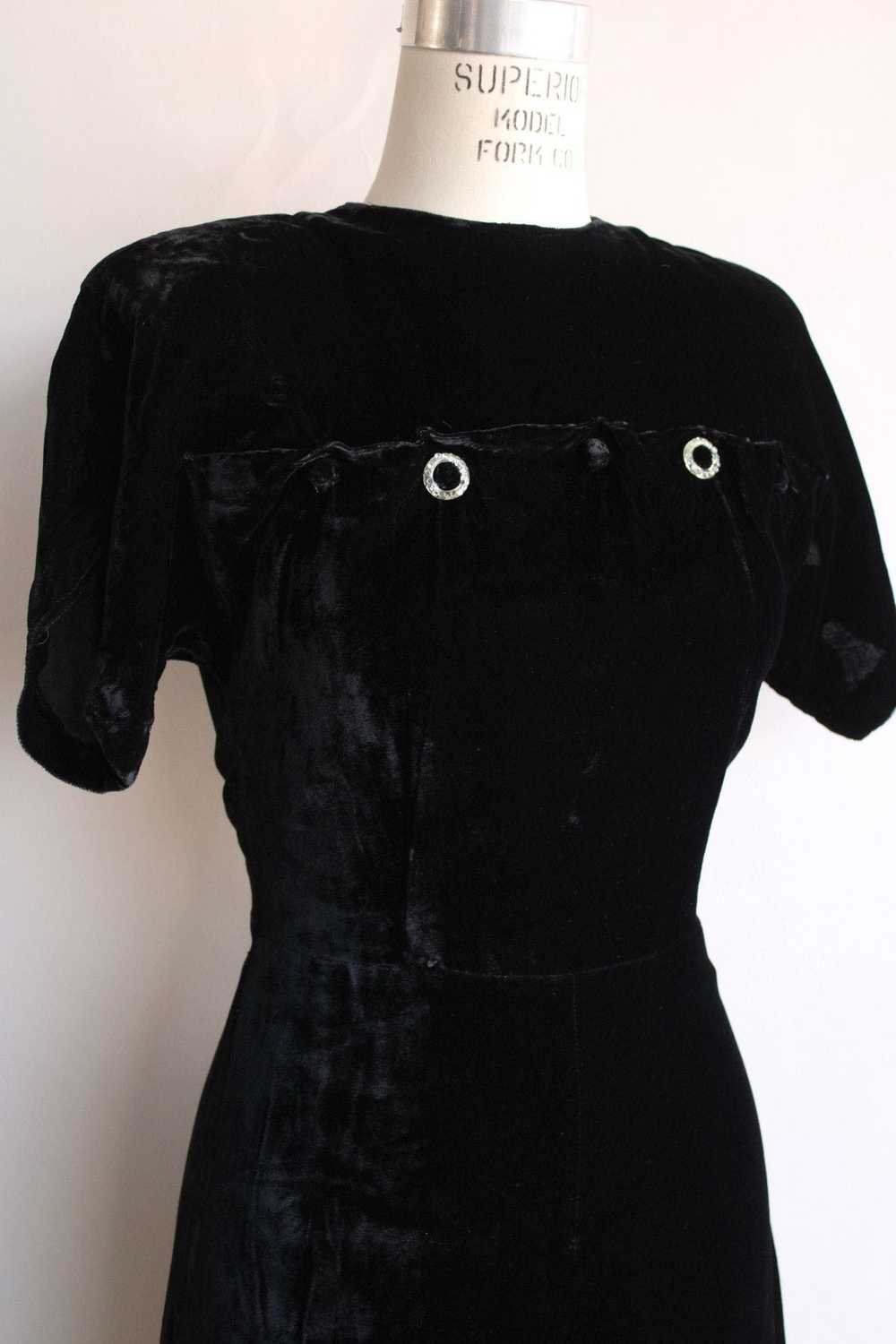 Vintage Vintage 1940s Dress, Cirilo Black Velvet … - image 5