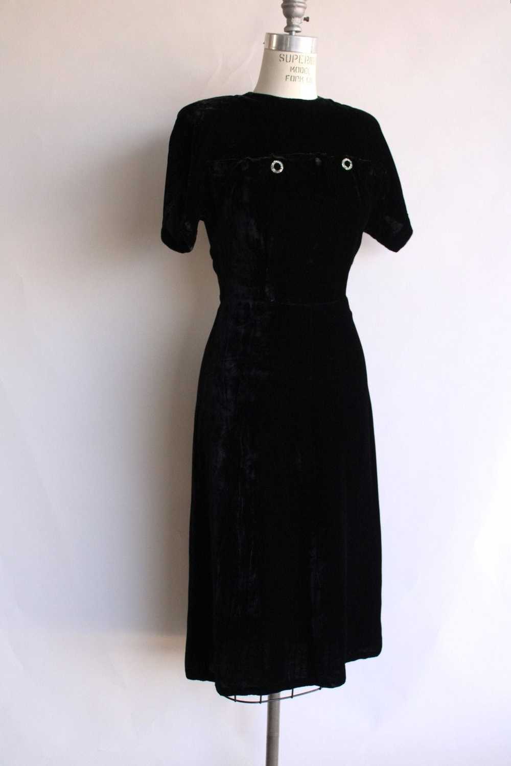 Vintage Vintage 1940s Dress, Cirilo Black Velvet … - image 6