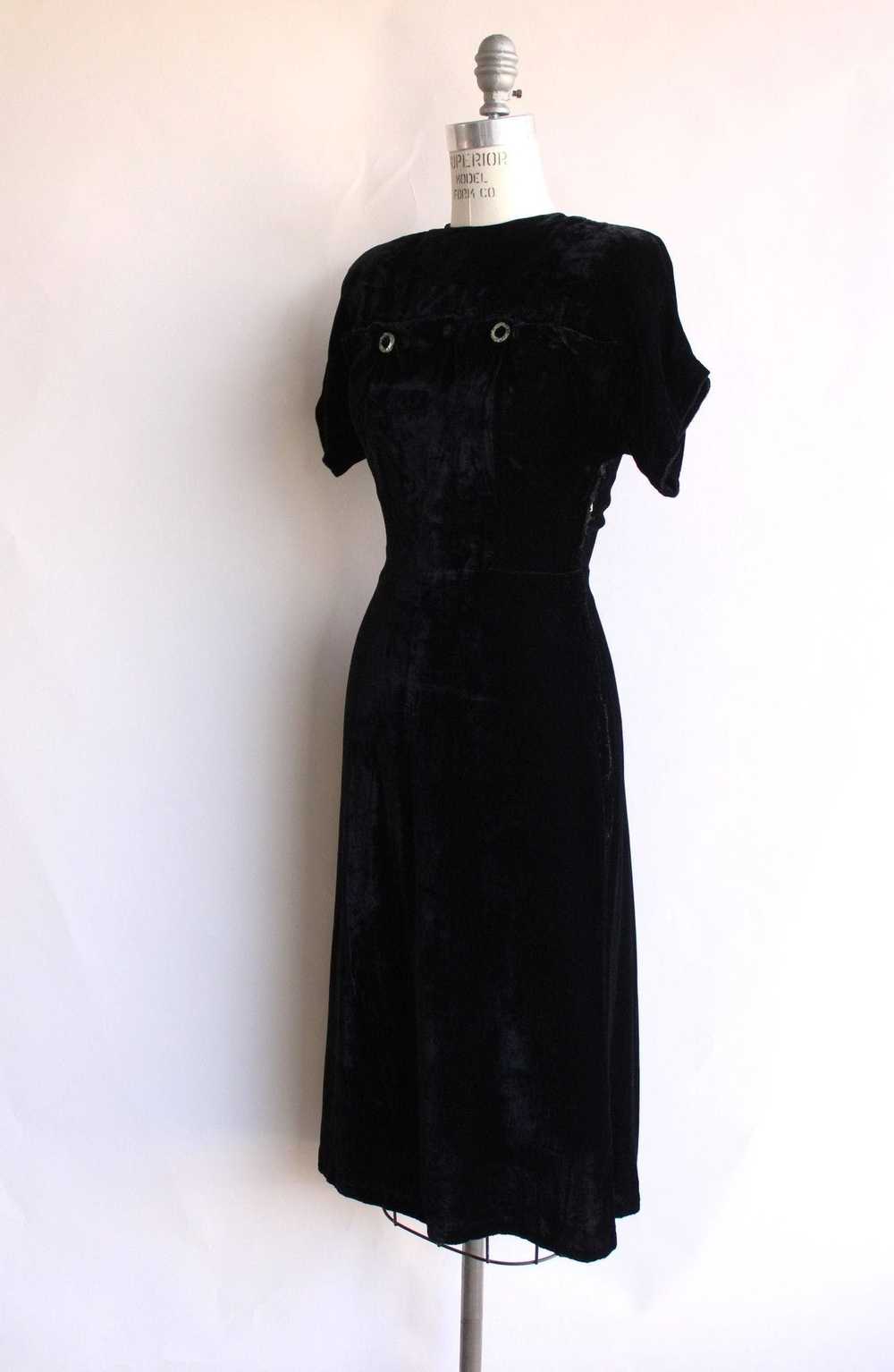 Vintage Vintage 1940s Dress, Cirilo Black Velvet … - image 7