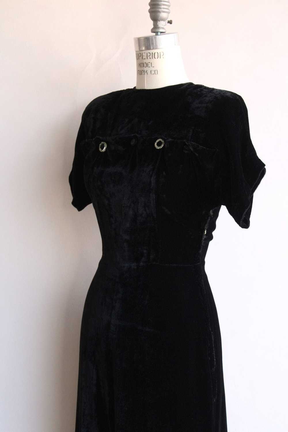 Vintage Vintage 1940s Dress, Cirilo Black Velvet … - image 8